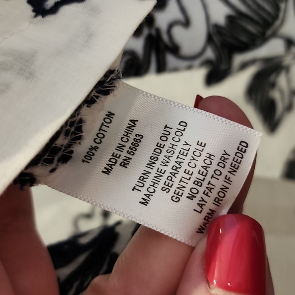 NWT Forcynthia embroidered tunic - navy & white - size L - Picture 5 of 5